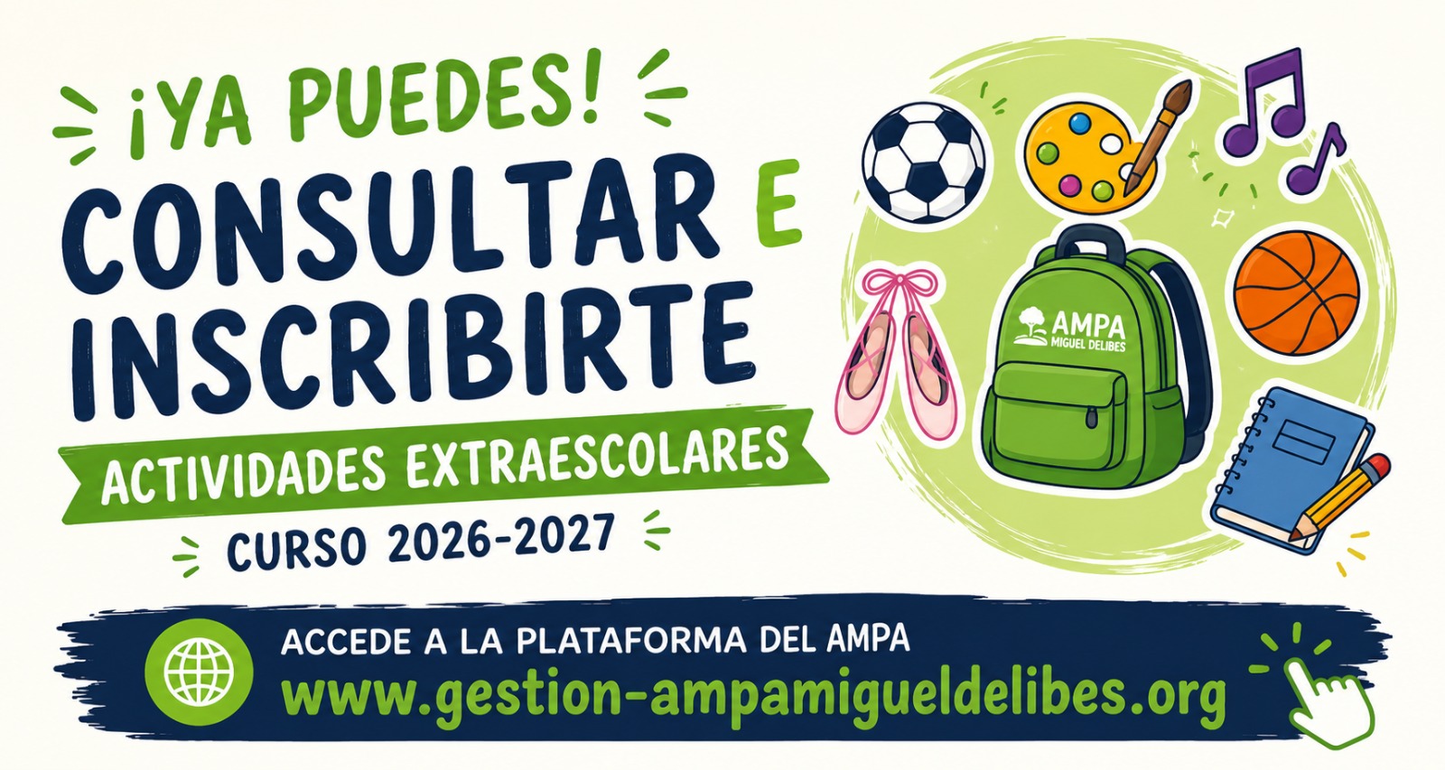 ¡Ya puedes consultar e inscribirte en las actividades extraescolares del curso 2026-2027!